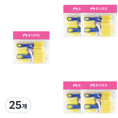 유니아트 도장찍기 스펀지 9번, 혼합 색상, 25개
