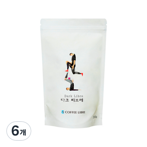 커피리브레 다크 리브레 블렌드 원두, 200g, 6개, 홀빈(분쇄안함)