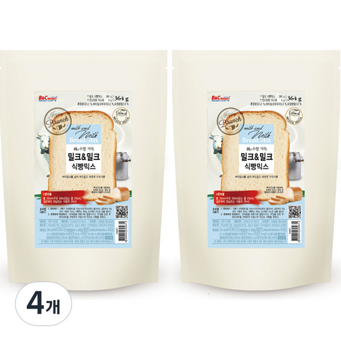 브레드가든 밀크 앤 밀크 식빵믹스, 364g, 4개
