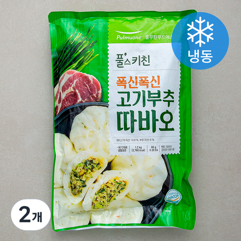 풀무원 풀스키친 폭신폭신 고기부추 따바오 20개입 (냉동), 1.2kg, 2개