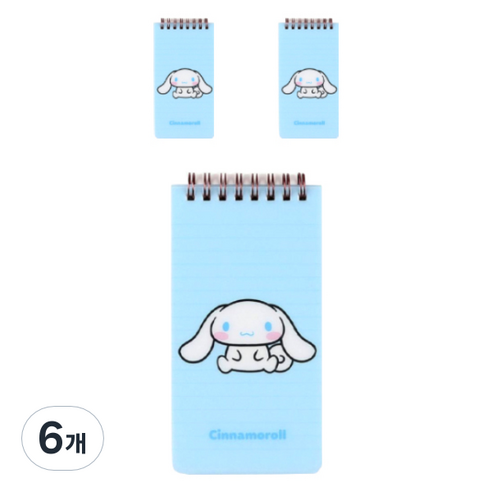 산리오캐릭터즈 PP 상철수첩 시나모롤 80매, 블루, 6개
