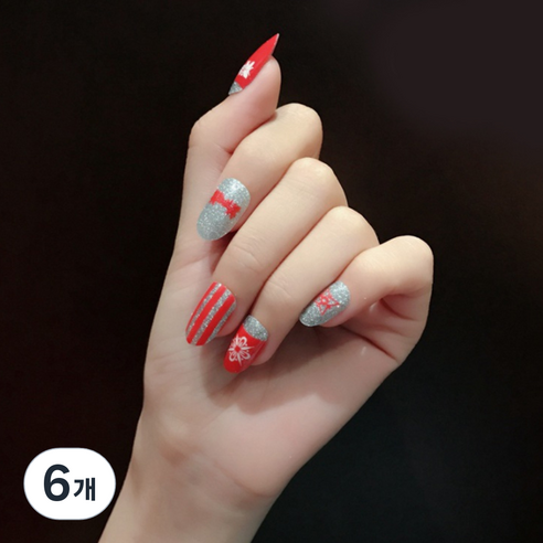 이코 네일스티커 QB677, 라이트패턴, 6개