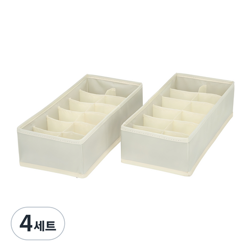 코멧 홈 프리미엄 속옷정리함 12칸 2개입, 베이지, 4세트