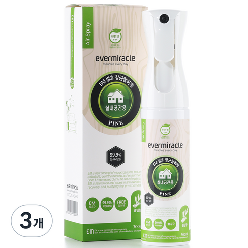 에버미라클 EM 발효 탈취제 본품 파인향, 300ml, 3개