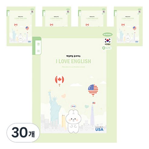 펜피아 1000 초등 1 6영어 제본노트, B옐로우그린(토끼), 30개