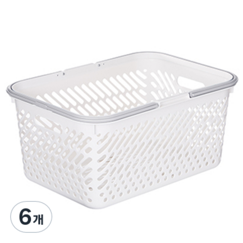 리템 멀티 바스켓 27L, 아이보리 + 그레이, 6개