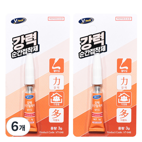 Vtech 젤타입 강력 순간 접착제, 6개