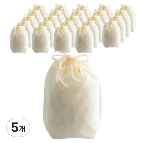 부직포 복주머니 더스트백 16 x 25 cm 25p, 아이보리, 5개