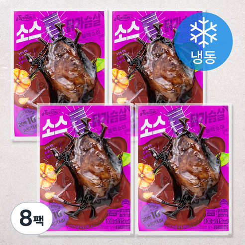 맛있닭 소스 통 닭가슴살 블랙소이 (냉동), 100g, 8팩