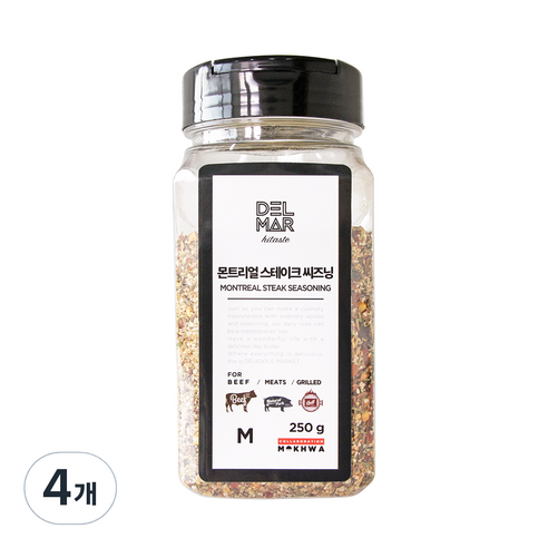 딜리셔스마켓 몬트리올 스테이크 시즈닝 중형, 250g, 4개