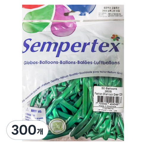 셈퍼텍스 요술풍선 260S, 샴록그린, 300개