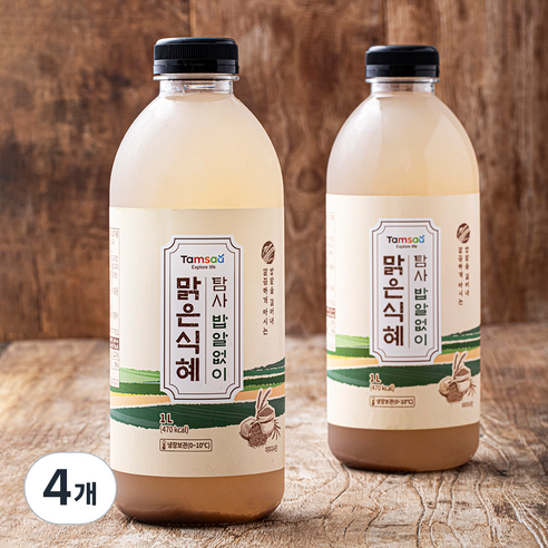 탐사 밥알없이 맑은 식혜, 4개, 1L