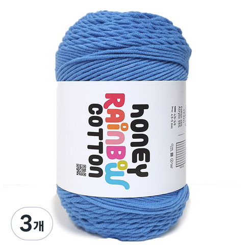 니뜨 허니 레인보우 코튼 뜨개실 100g, 348블루베리, 3개