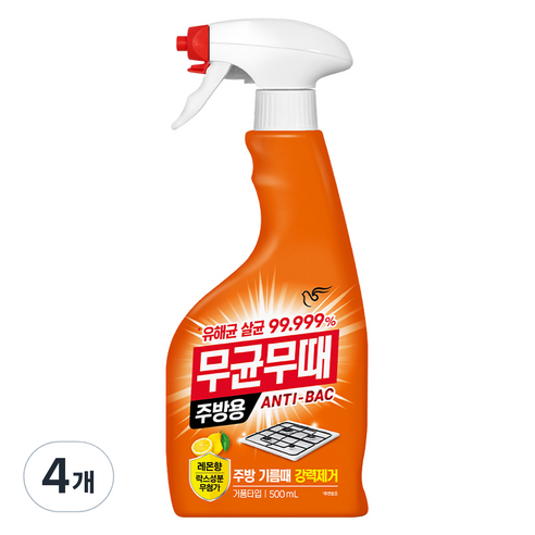 무균무때 안티박 주방용 세정제, 500ml, 4개