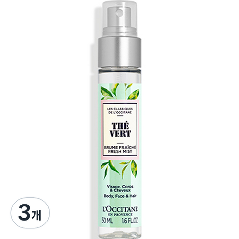 그린 티 프레시 미스트, 3개, 50ml