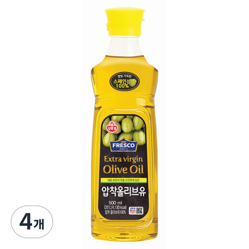 오뚜기 프레스코 압착올리브유, 500ml, 4개