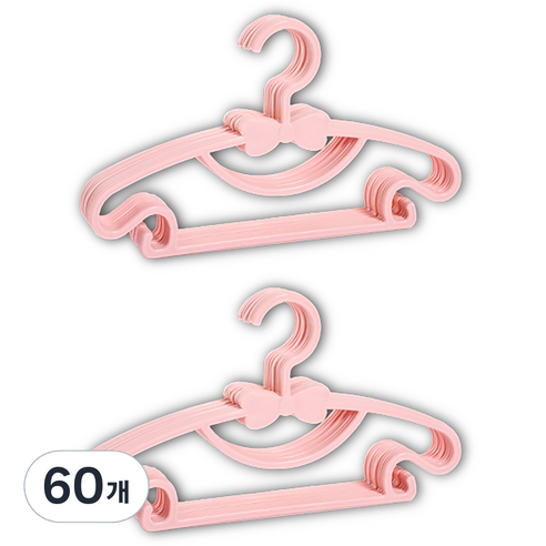 잇곰 아동용 리본 옷걸이, 핑크, 60개