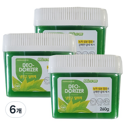 허브스토리 냉장고 탈취제 녹차젤 본품, 160g, 6개
