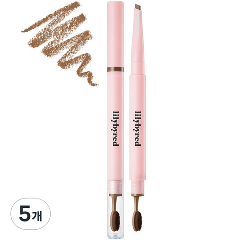릴리바이레드 하드 플랫 아이브로우 오토펜슬 0.17g, 02 미디엄 브라운, 5개