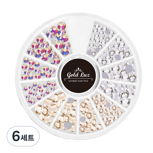 골드루쓰 원형 평스톤 세트, AB오팔골드, 6세트