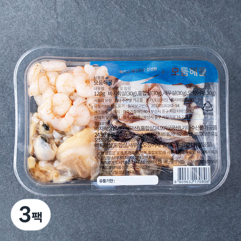 모둠해물 (냉장), 120g, 3팩