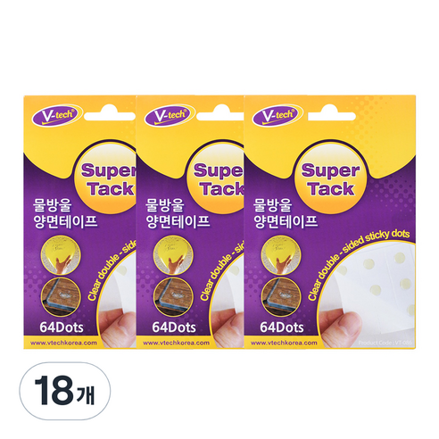 Vtech 물방울 양면 테이프, 18개
