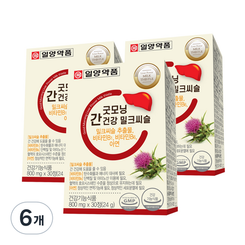 일양약품 굿모닝 간건강 밀크씨슬 24g, 30정, 6개