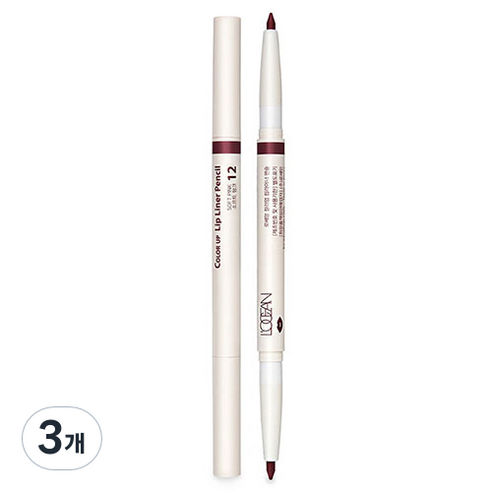 로쎄앙 오토 듀얼 립라이너 0.5g, 12호 소프트 핑크, 3개