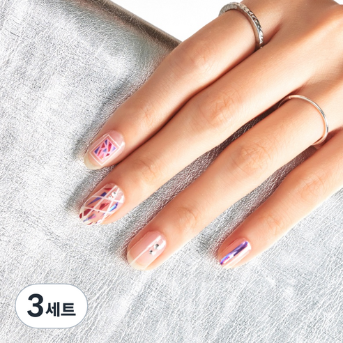 넬로 팔레트 젤 네일 스티커, 피스오브미러, 3세트
