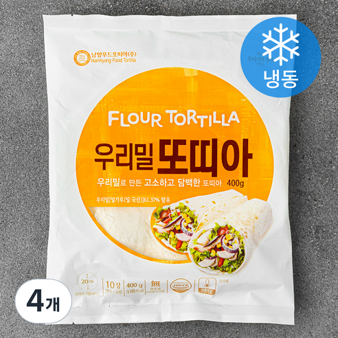 남향푸드또띠아 우리밀 또띠아 (냉동), 40g, 10개입, 4개