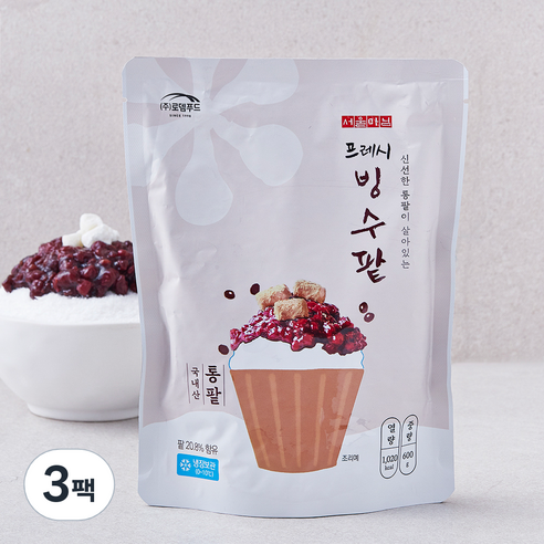 서울마님 프레시 국산 빙수팥, 600g, 3개