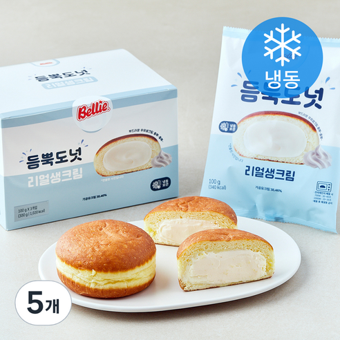 듬뿍도넛 리얼생크림 (냉동), 100g, 5개, 3개입