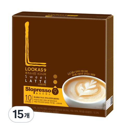 루카스나인 스위트라떼, 10개입, 15개, 16.7g