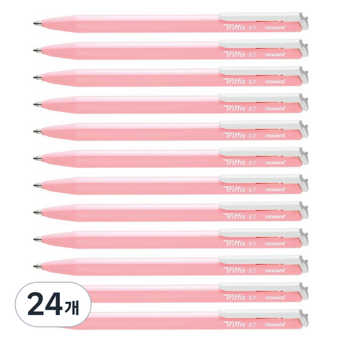 모나미 트리피스 볼펜 0.7mm, 파스텔 핑크, 24개