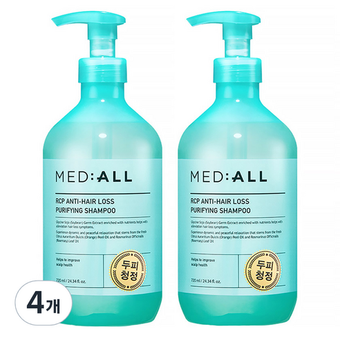 메디올 알시피 안티 헤어 로스 퓨리파잉 샴푸, 720ml, 4개