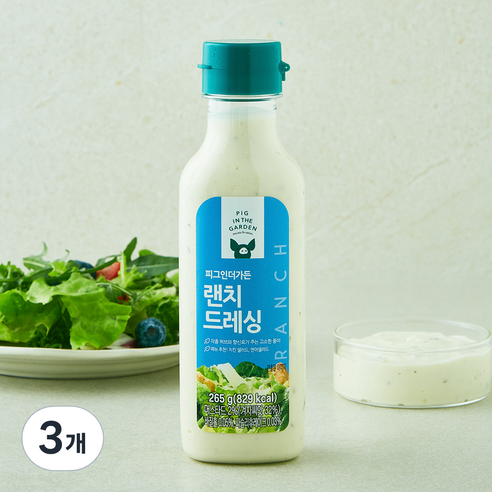 피그인더가든 랜치 드레싱, 265g, 3개