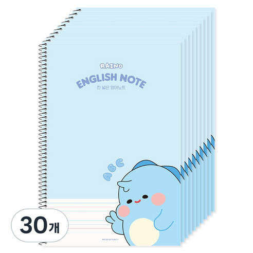 포포팬시 라이노 초등 영어노트, 블루, 30개
