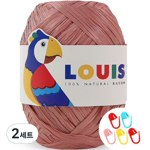 니뜨 루이 실 45g + 단수링 5p 세트, 110 무광 인디핑크(루이실), 랜덤발송(단수링), 2세트