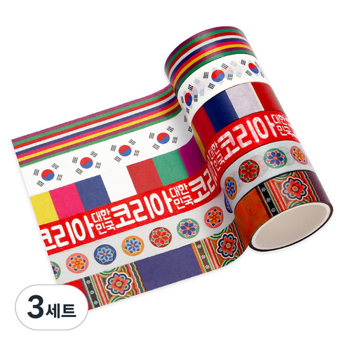 인디케이 6종 코리아 마스킹 테이프 15mm x 10m, 혼합색상, 3세트