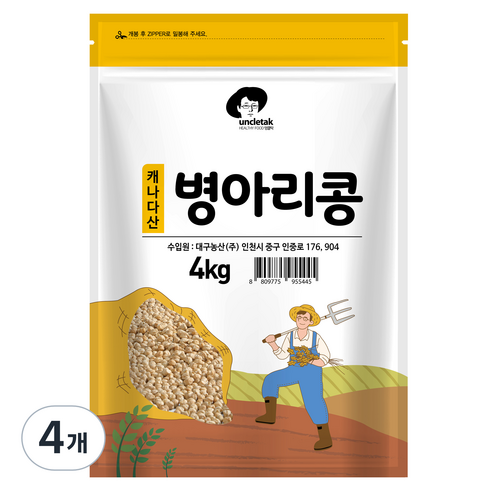 엉클탁 캐나다산 병아리콩, 4kg, 4개