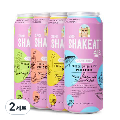 쉨잇 전연령용 캣 북어 동결건조 사료 2p, 닭, 740g, 2세트