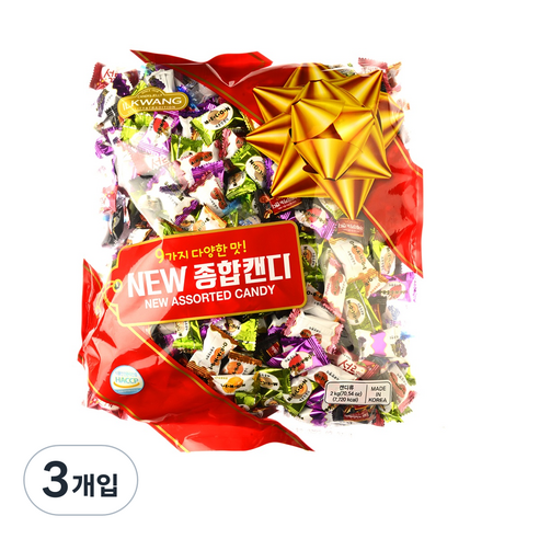 일광제과 뉴 종합캔디 9가지맛, 2kg, 3개입