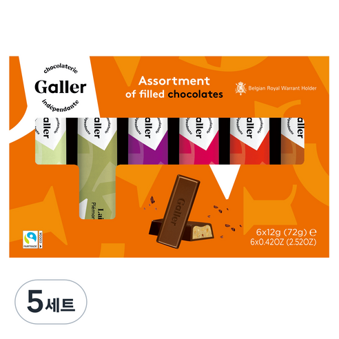 갤러 기프트박스 초콜릿 미니바 6p, 72g, 5세트