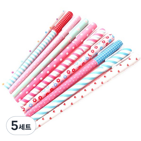 달달 컬러 젤펜 10종 세트, Purple, Green, Pink, Blue, Red, Light blue, Orange, Dark blue, Light green, Black, 5세트