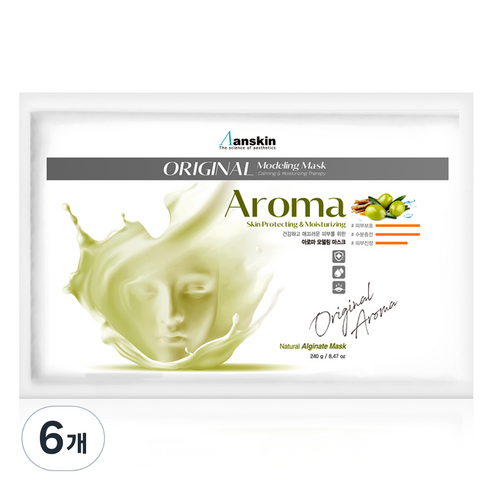 안스킨 오리지날 아로마 모델링팩 리필용 240g, 6개, 1개입