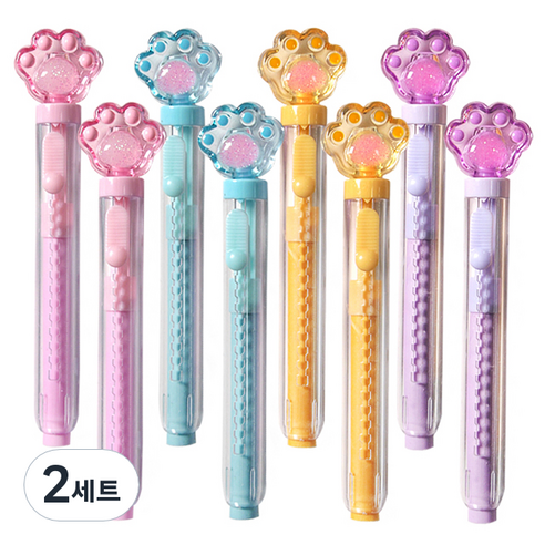 푸쉬 슬라이드 냥이 지우개 4종 x 2p 세트, 혼합색상, 2세트