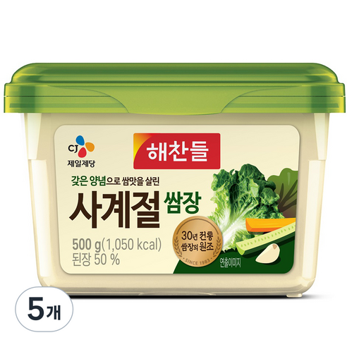 해찬들 사계절 쌈장, 500g, 5개