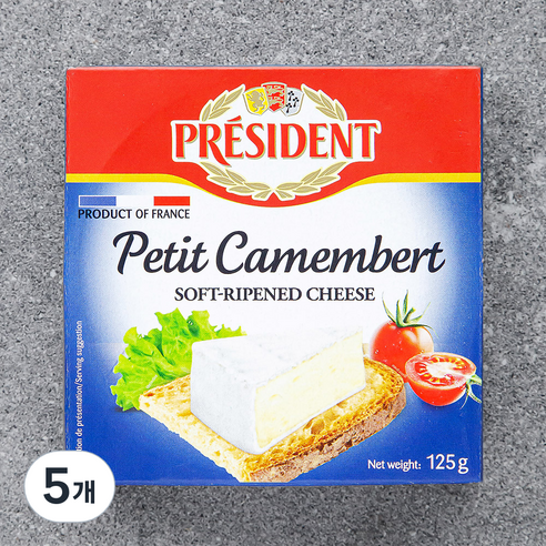프레지덩 까망베르쁘띠 치즈, 125g, 1개입, 5개