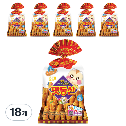 해태제과 맛동산, 70g, 18개