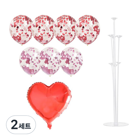 파티쇼 풍선꽂이장식세트 70cm, 은박컨페티 5번, 2세트